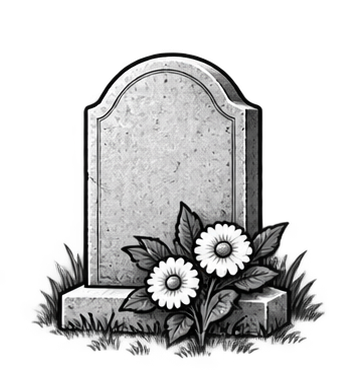 A respectful grave marker with flowers